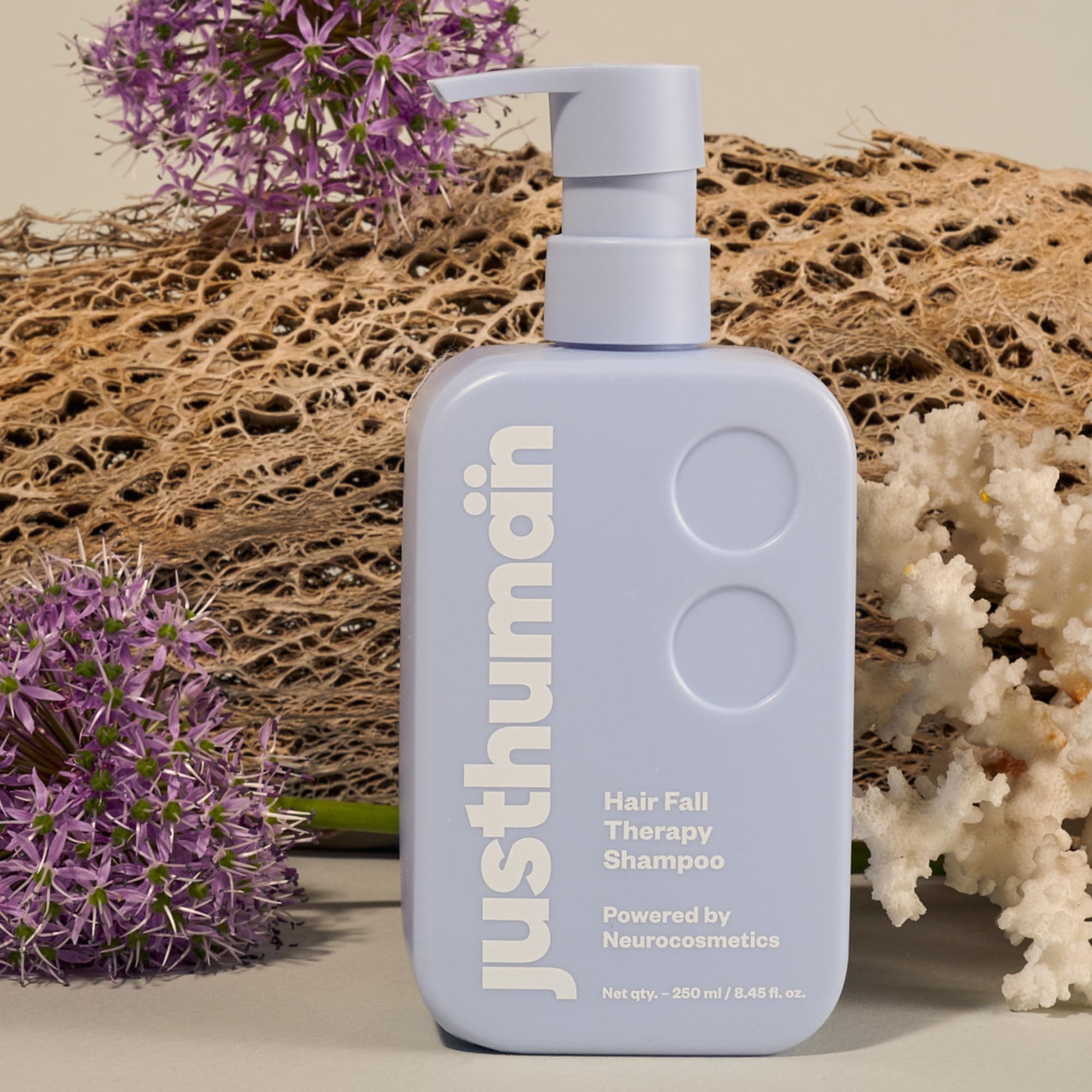 Justhuman Anti hairfall shampoo, Stem cells derived from Curcumin plant, Hair growth factor stimulation, Boosts hair growth, density and quality, Paraben free sulphate free, Pack of 1, 250ml