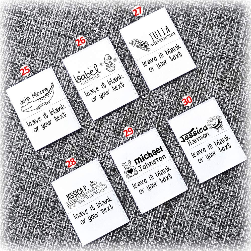 120pcs Custom Clothing Labels Sew in Designs 1.2" x 1.5" (30mm x 40mm)