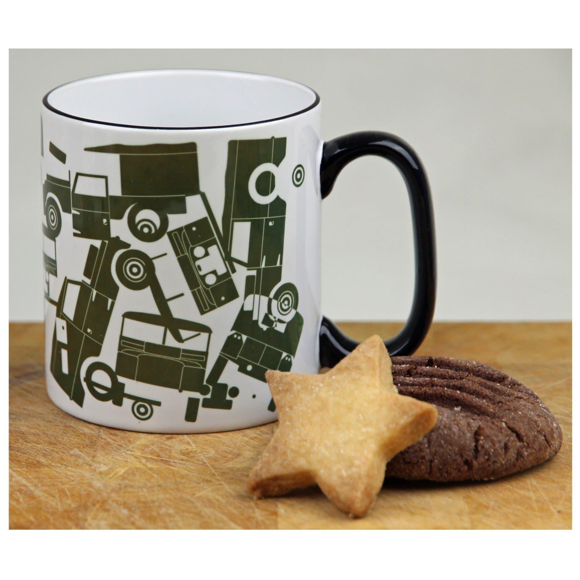 Two Red Dogs Land Rover Auto Jumble Mug