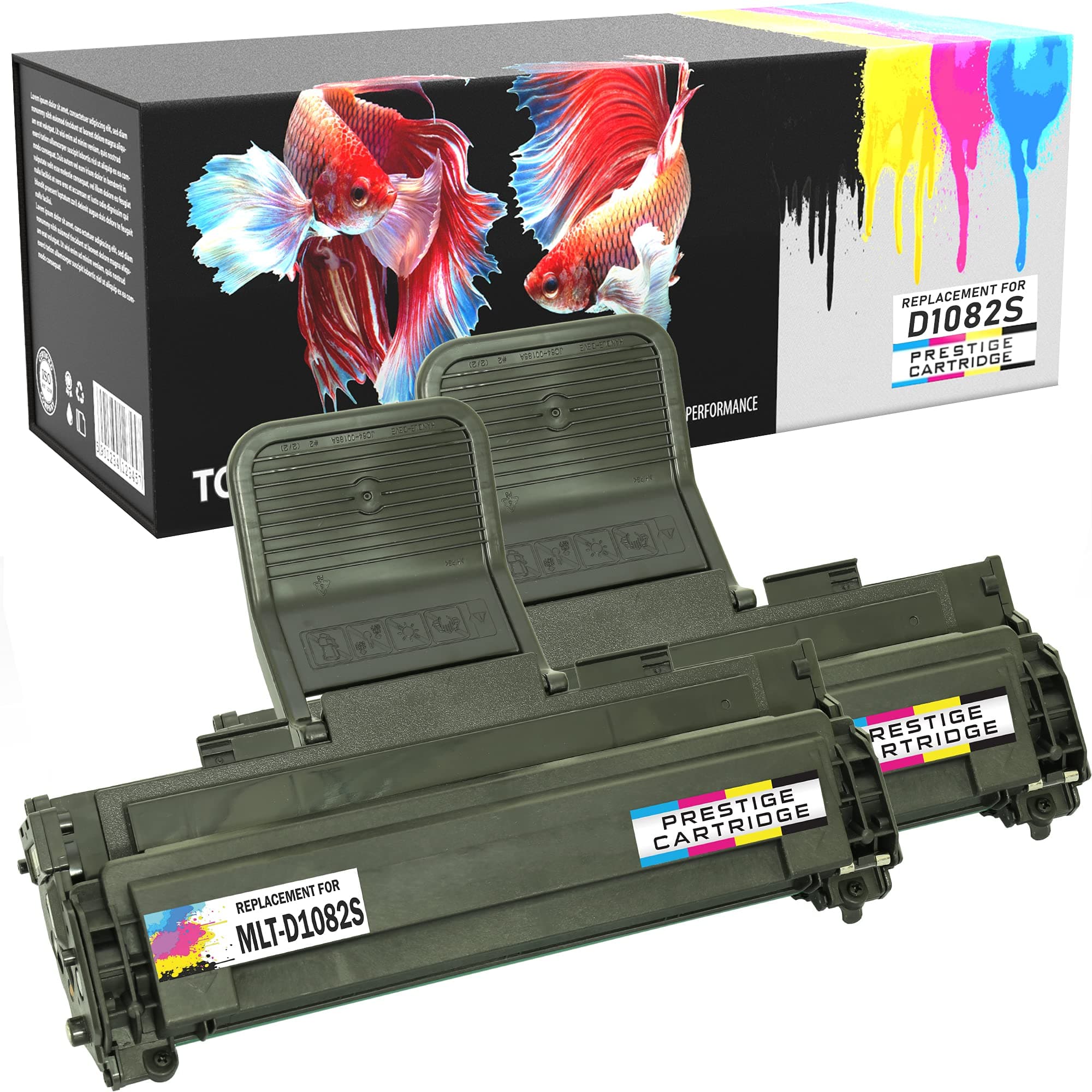 PRESTIGE CARTRIDGEMLT-D1082S Pack of 2 Compatible Laser Toner Cartridges for Samsung ML-1640, ML-2240, ML-1641, ML-1642, ML-1645, ML-2241