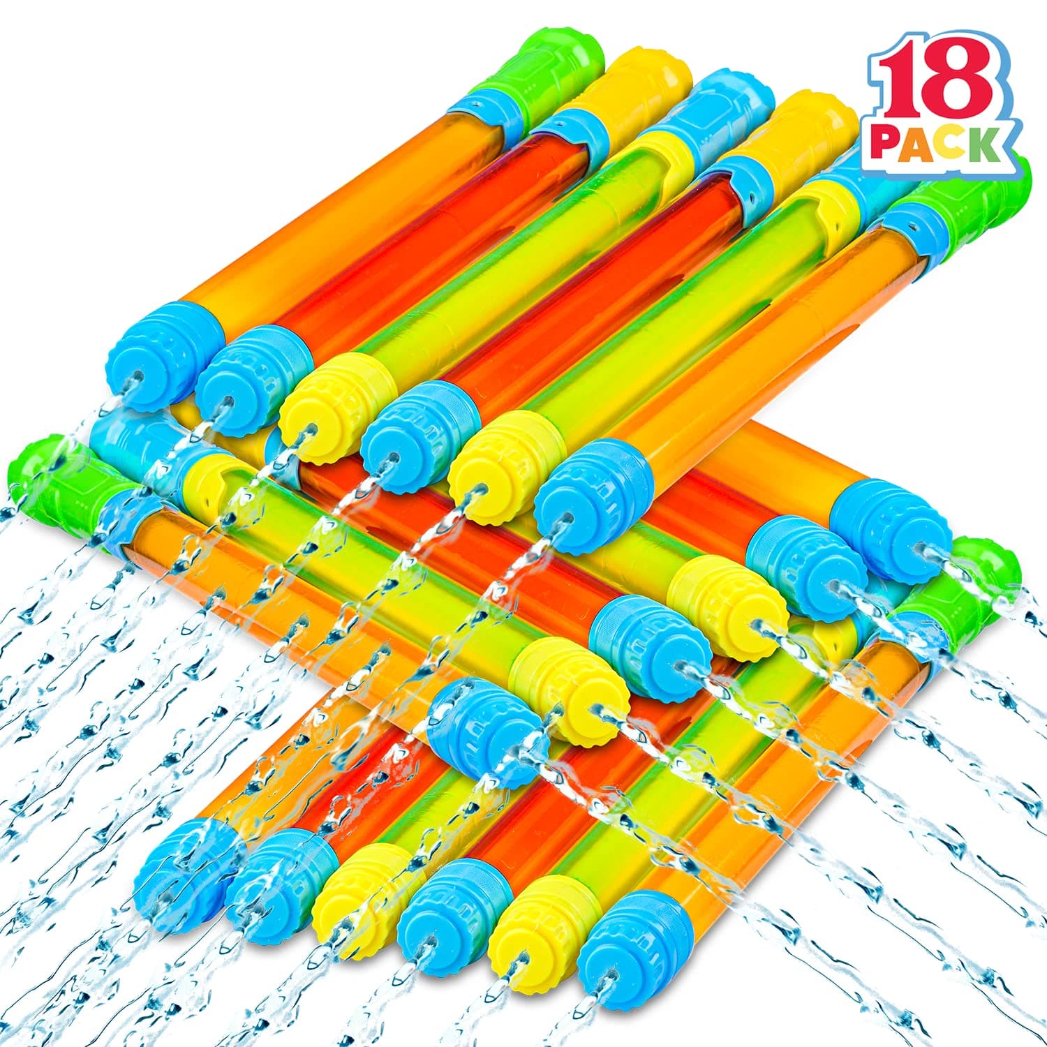 JOYIN 18 Pack 16.5'' Water Gun, Blaster Squirt Guns, Bulk Water Guns Summer Outdoor Swimming Pool, Backyard, Beach Water Game Fighting Play Pool Toys
