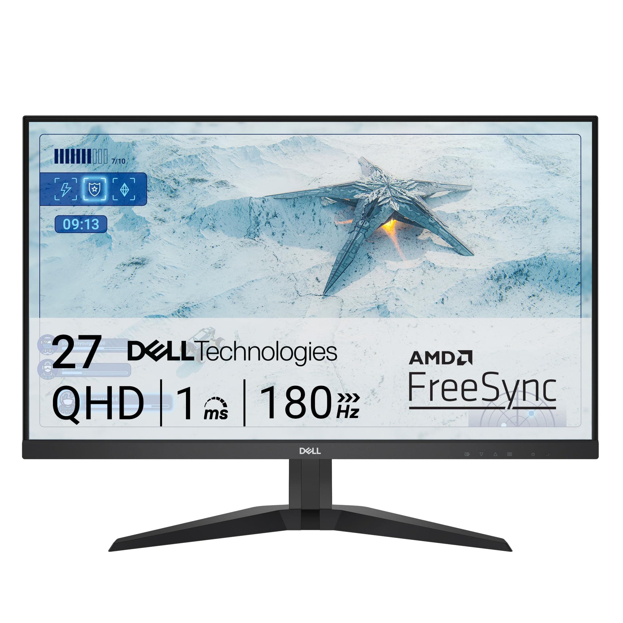 Dell G2725D Gaming Monitor - 27 Inch QHD (2560 x 1440) up to 180 Hz, 2 ms Response Time, 99% RGB Display, DisplayPort/HDMI Connectivity, AMD FreeSync, Comfortview, Tilt Adjustable - Black