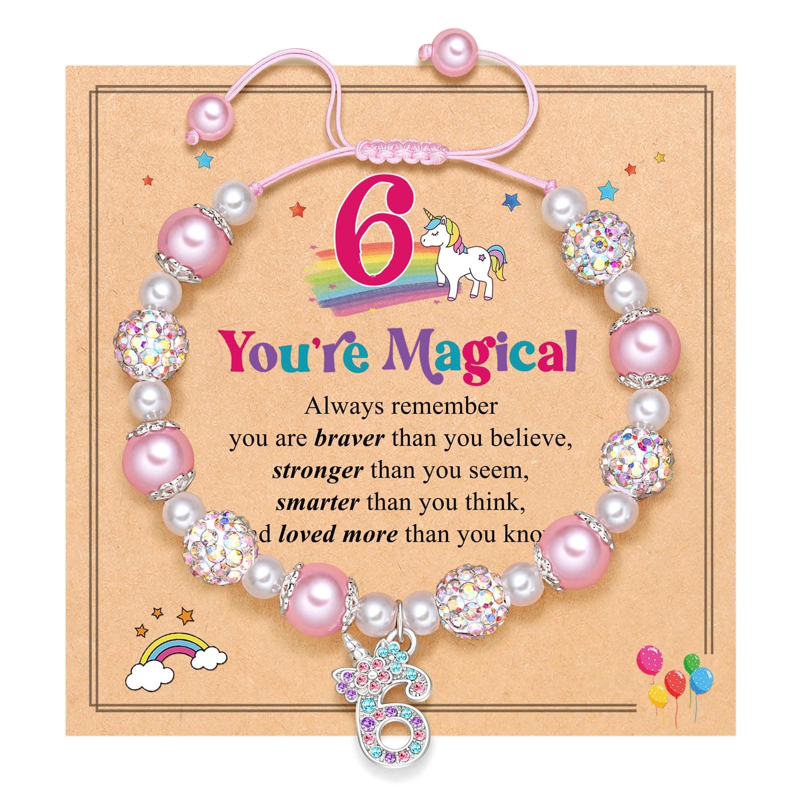 UPROMI Birthday Gifts for 3-12 Year Old Girl Unicorn Bracelet, Christmas Gifts for Daughter/Granddaughter/Niece