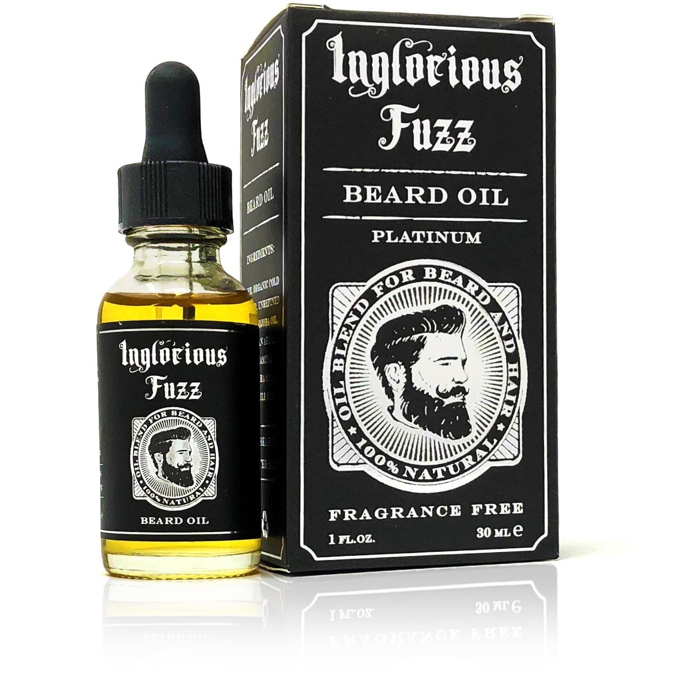 Inglorious Fuzz Beard Oil, Fragrance-Free (Platinum)