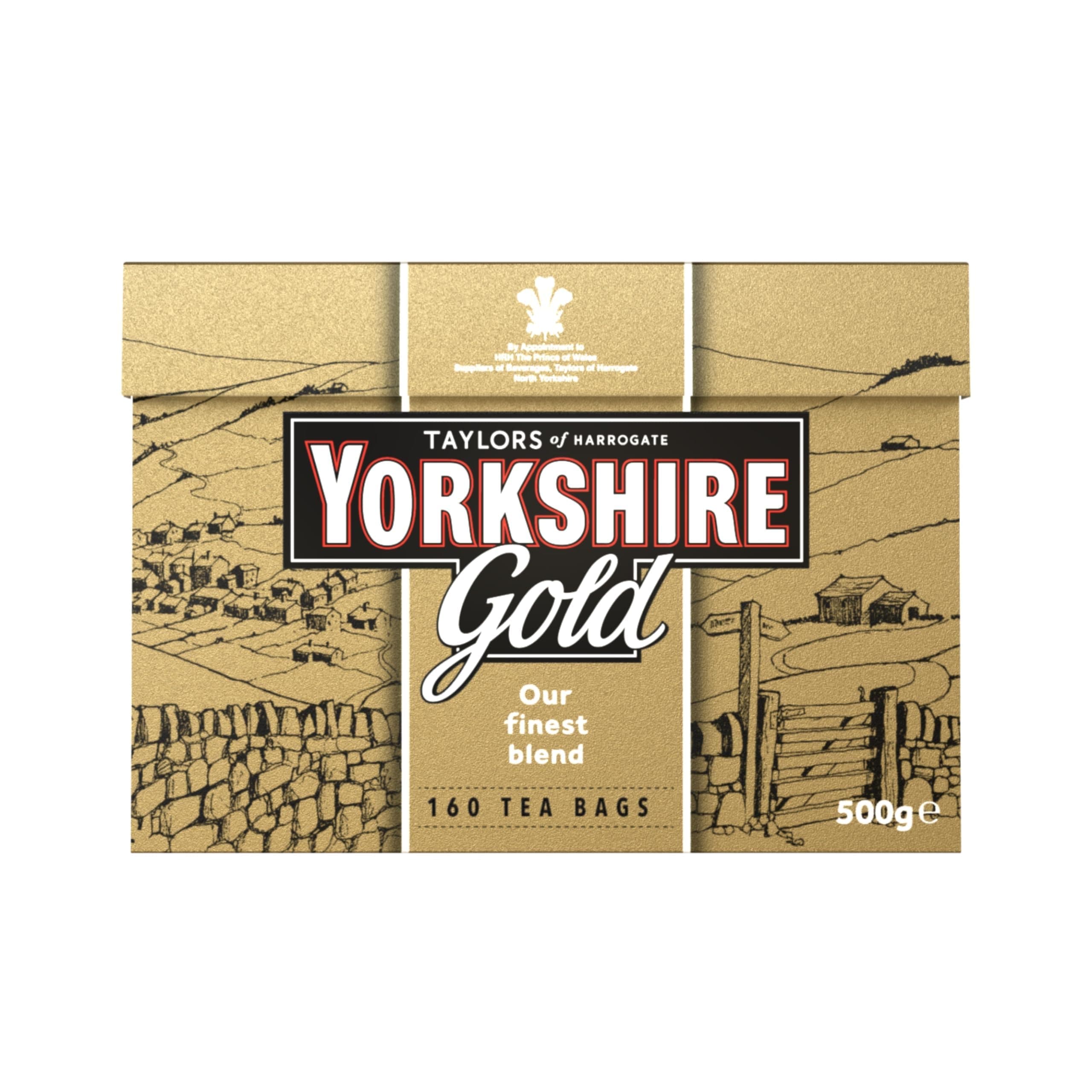 Yorkshire Tea Gold - Premium Blend, Traditional British Flavour - Ethically Traded from Sustainable Sources - 160 Tea Bags (Pack of 6)