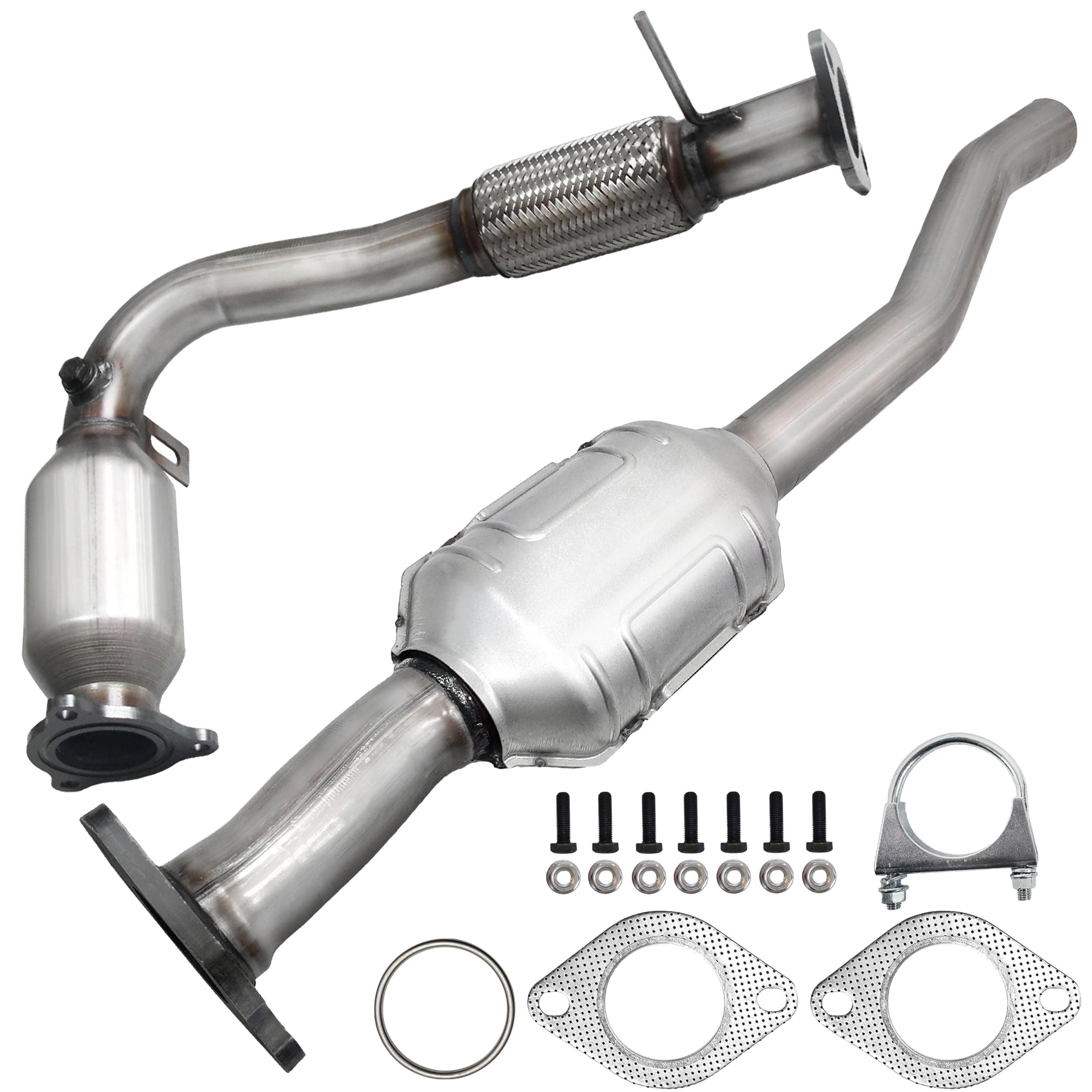 JT Exhaust Front&Rear Compatible with Chevrolet Equinox 2010 2011 2012 2013 2014 2.4L (Standard EPA Grade)