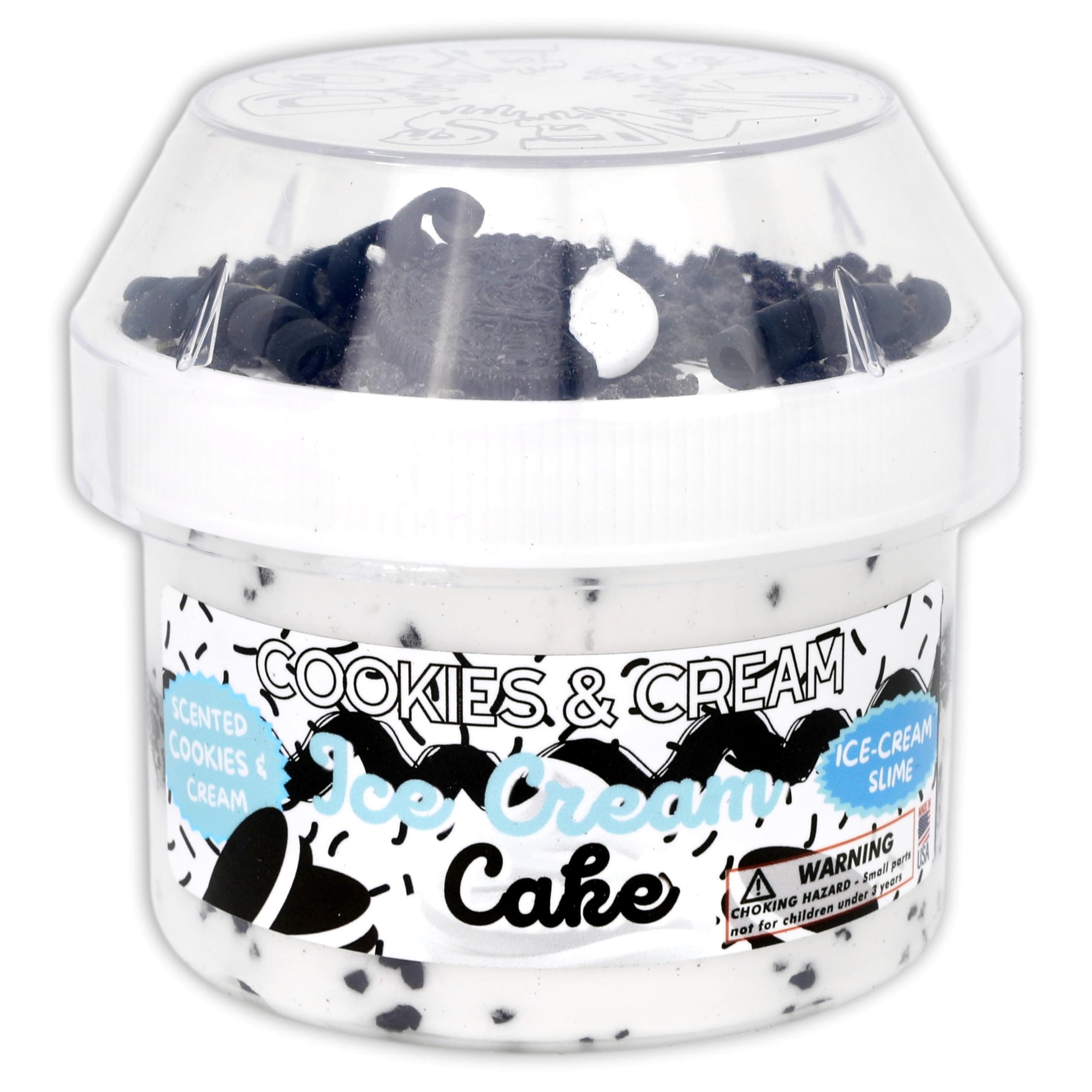 Cookies & Cream Ice-Cream Cake - Ice-Cream Textured Slime - Handmade in USA - Dope Slimes - White/Black