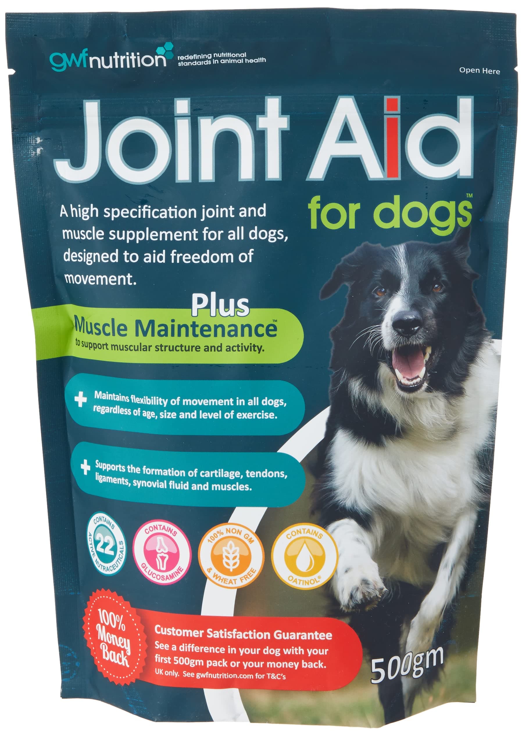 Joint Aid For Dogs - Essential Hip & Joint Supplement with Muscle Maintenance for Dogs of All Ages - 500 gm