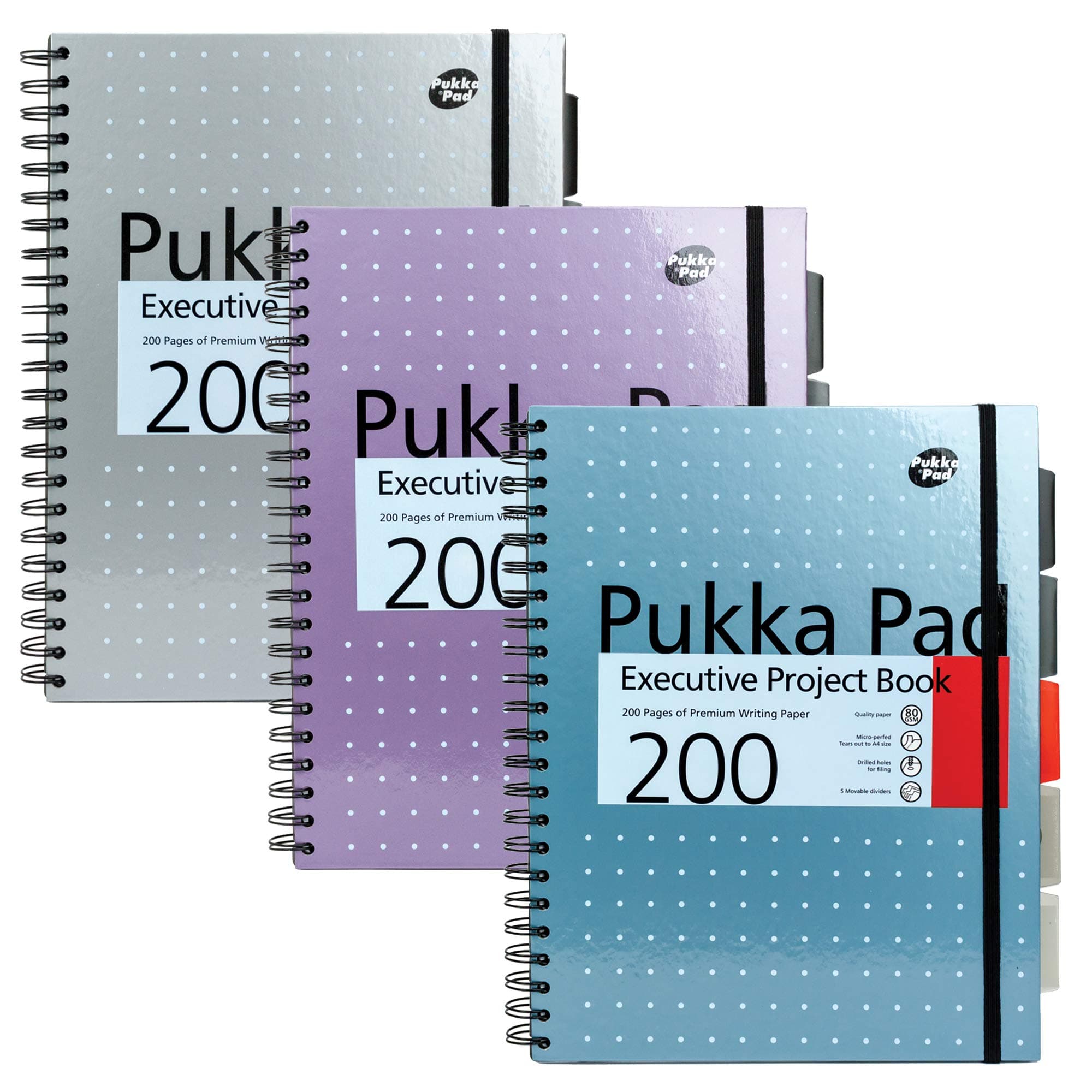 Pukka Pad, A4+ Metallic Executive Project Book 3 Pack