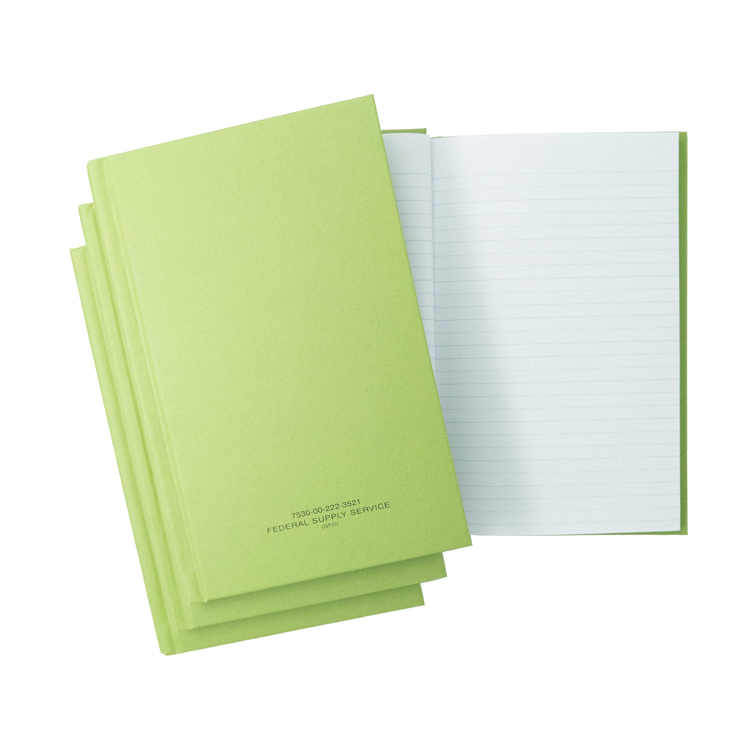 Tacticai 3-Pack Green Military Log Book, 5.25” x 8” - 192 Pages, Record Book for Record Keeping, Supply Chain, Inventory, Training, Maintenance & Field Operations, NSN 530-00-222-3521
