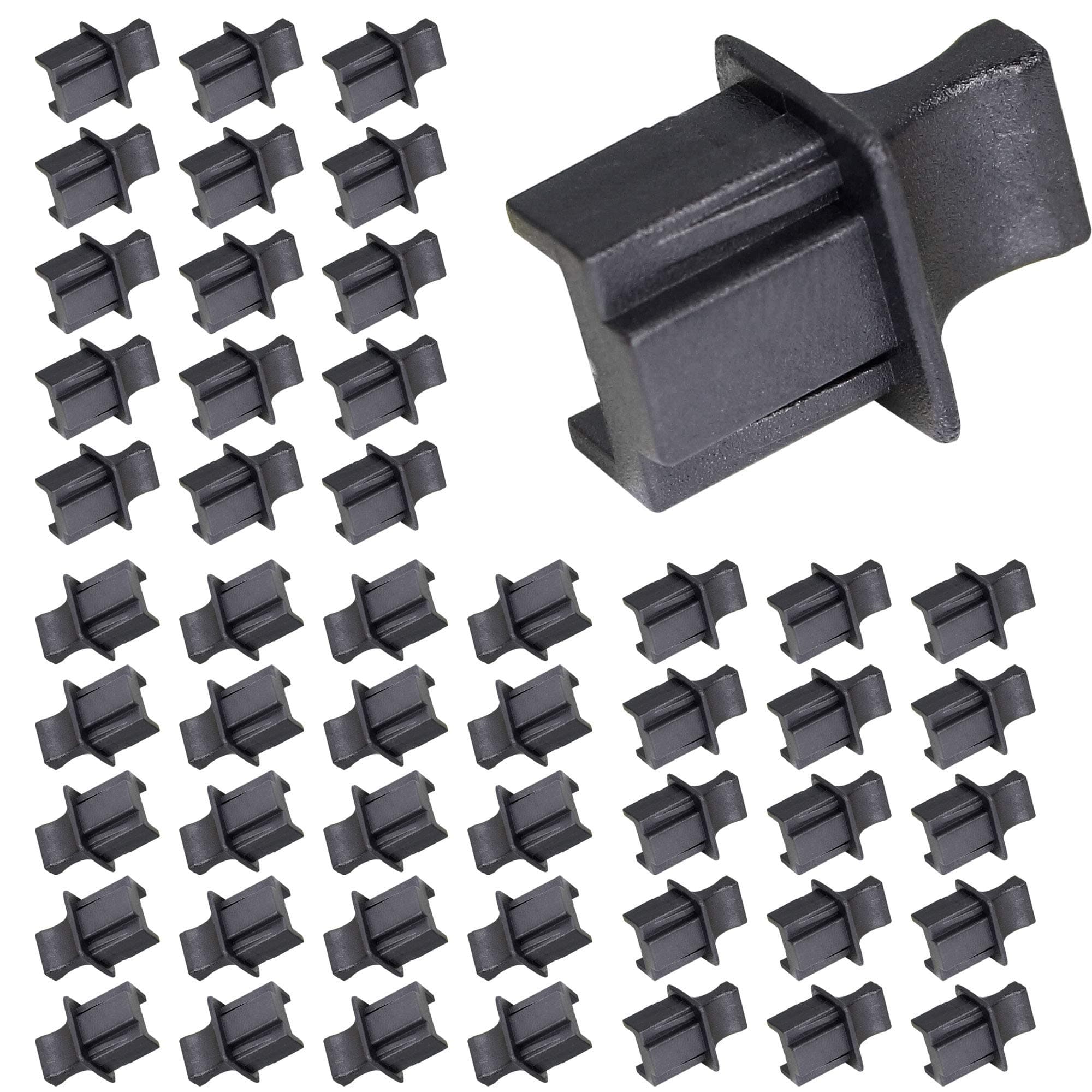 50PCS RJ45 Anti Dust Cover Cap Protector Protects Ethernet Hub Port by FENGQLONG (Black-Large)
