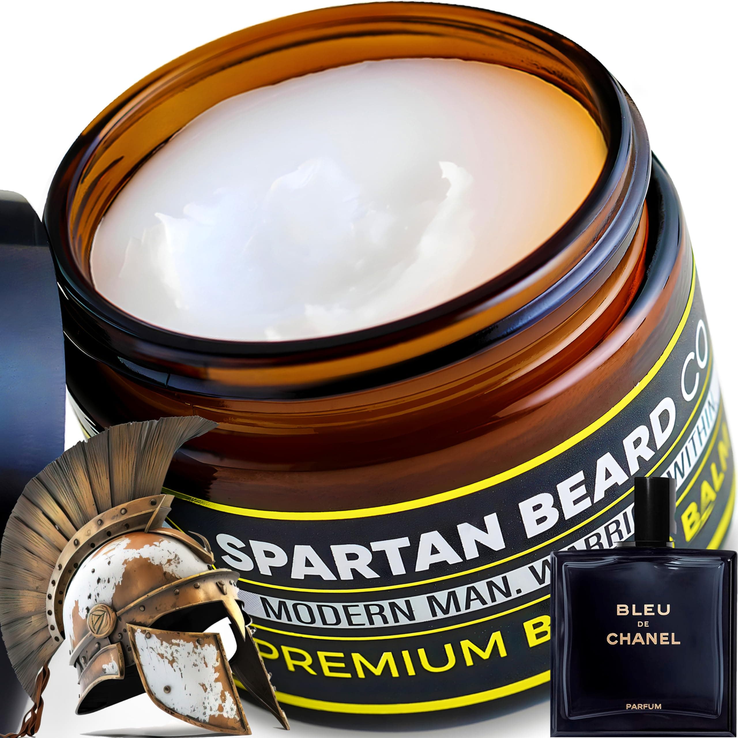 Spartan Beard Co Beard Balm | 7 Premium Oils & Butters Crafted For Beard Face And Skin Health | Reduce Frizz | Leave In Conditioner | Beard Styling Wax | Promotes Beard Growth, Health And Shine