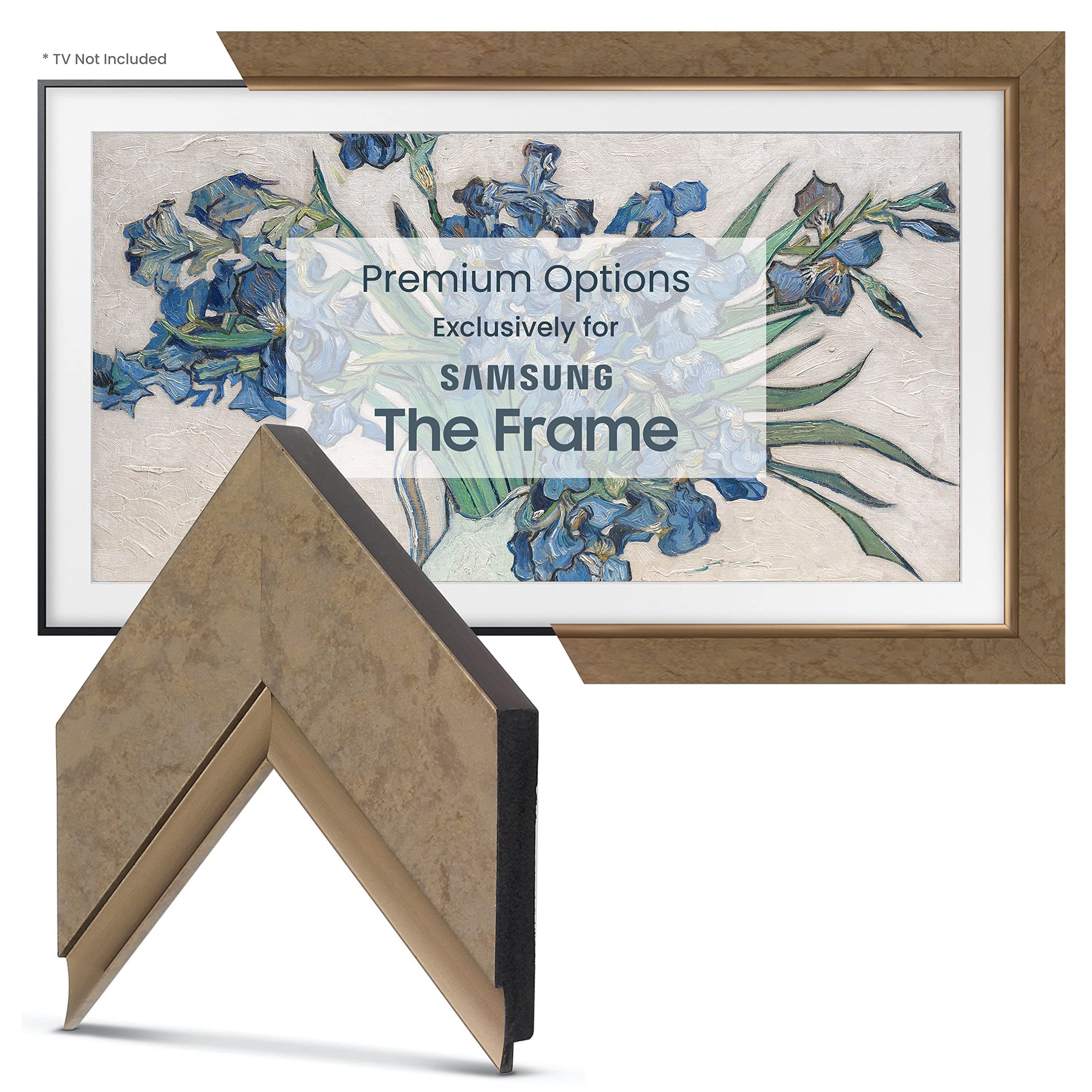 Frame My TV Deco TV Frames - Contemporary Bronze Smart Frame Compatible ONLY with Samsung The Frame TV and Pro (65", Fits 2021-2025)