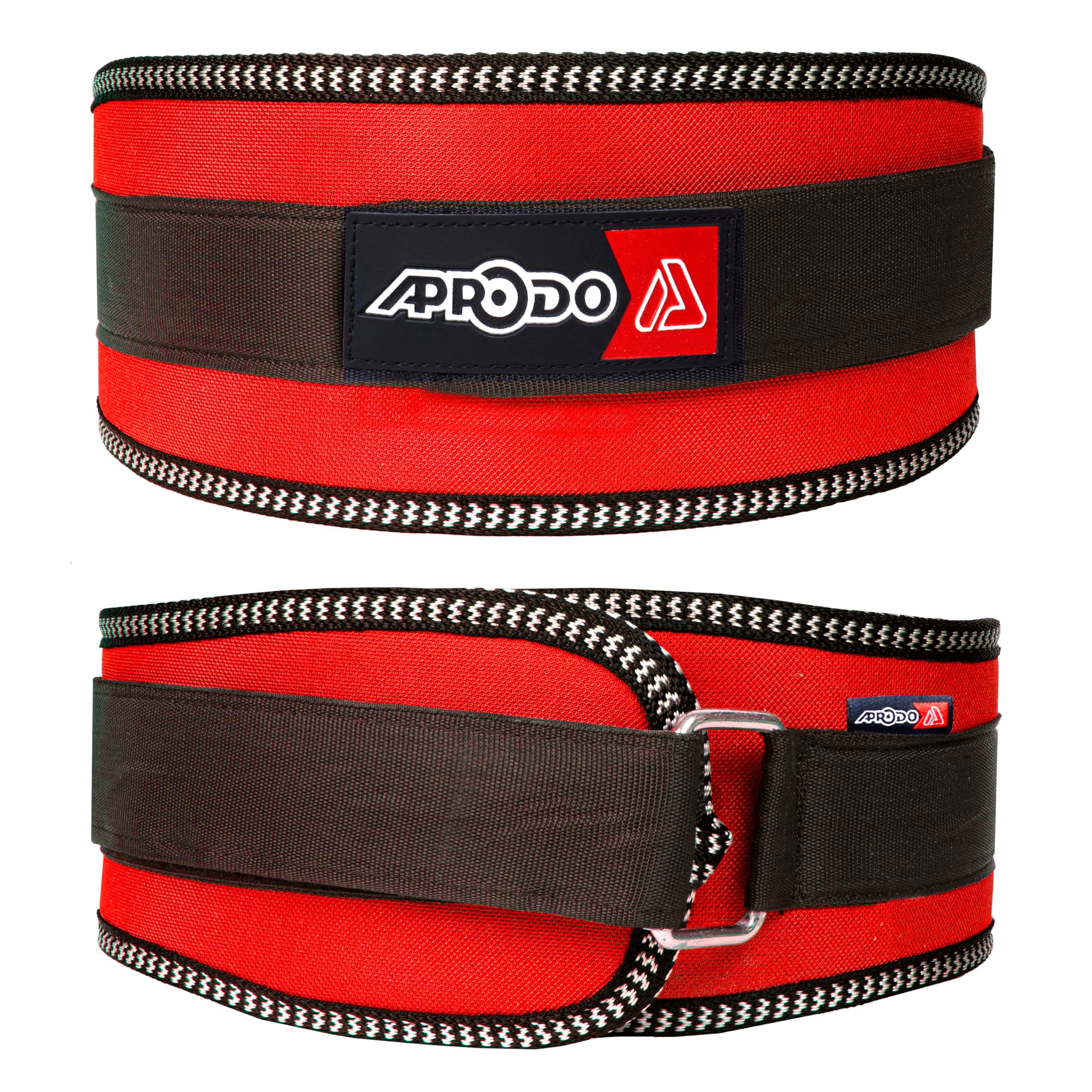 APRODO Unisex 5’’ inch Wide Nylon Eva Waist Support Belt Sport Pressurized Weightlifting Bodybuilding Fitness Squatting Training Lumbar Back Supporting Safety Belt