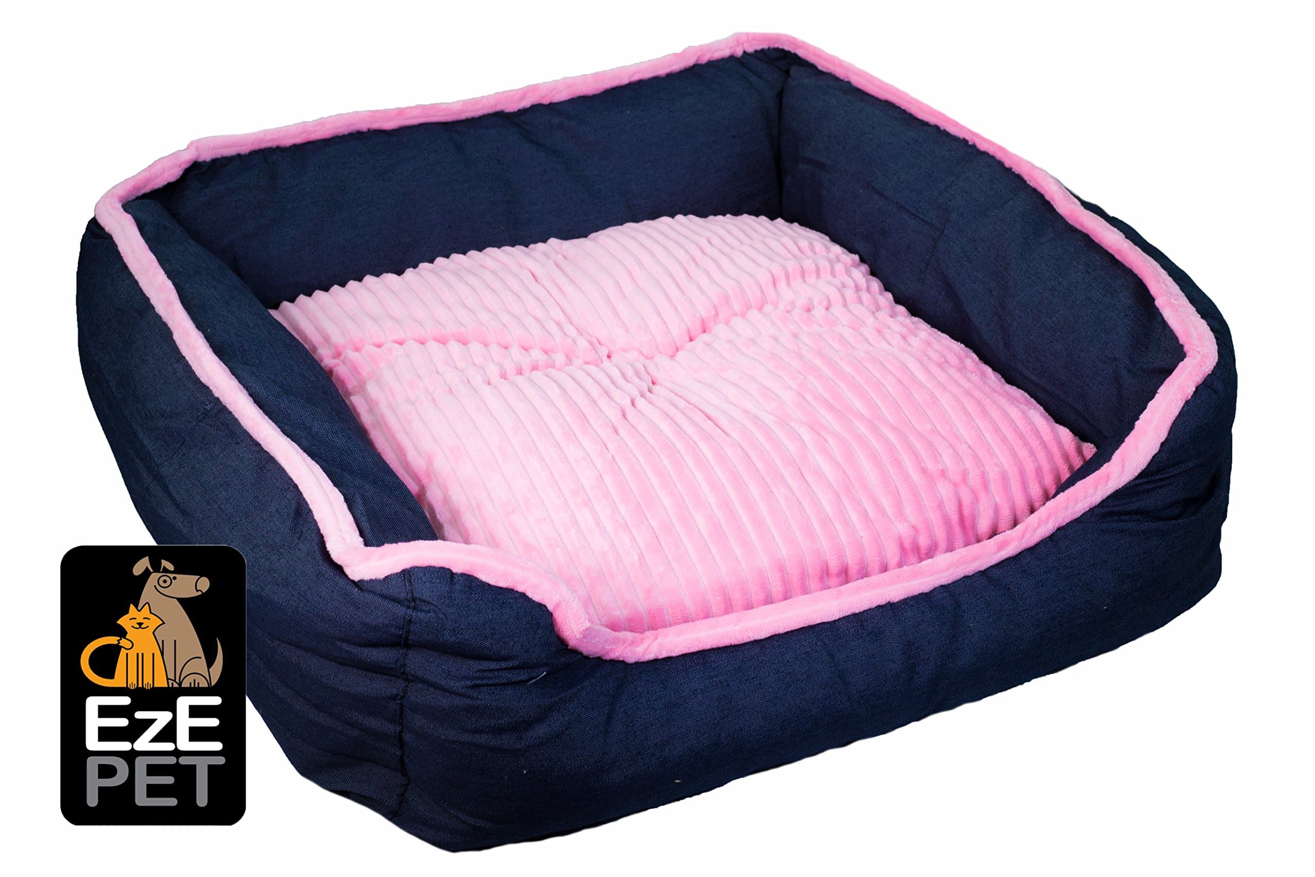 Premium Kennel Crate House Cuddler HypoAllergenic Pet Bed Small, Medium, Large Designer Colors Washable Cushion Comfy for Cat Dog
