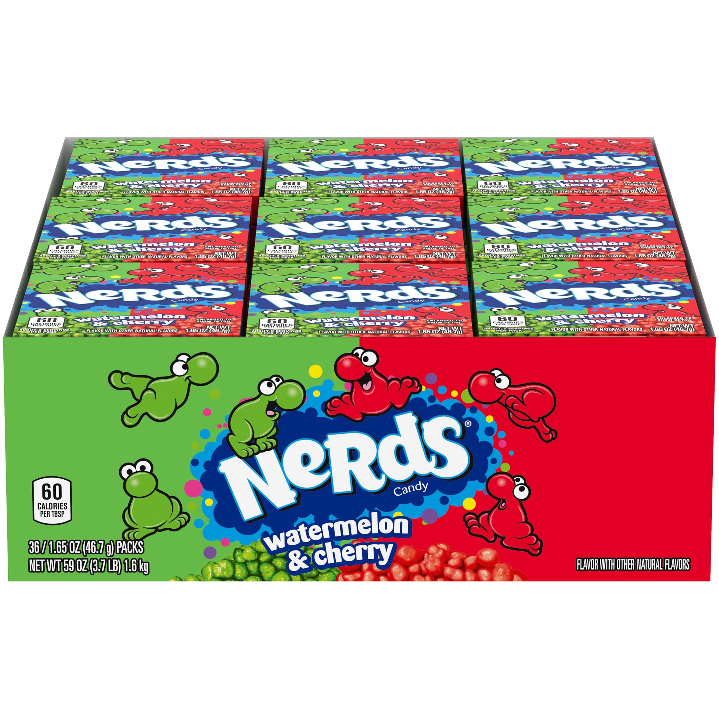 Candy, Watermelon & Wild Cherry Flavor, 1.65 Ounce Treat-Size Theater Candy Boxes (Pack Of 36)