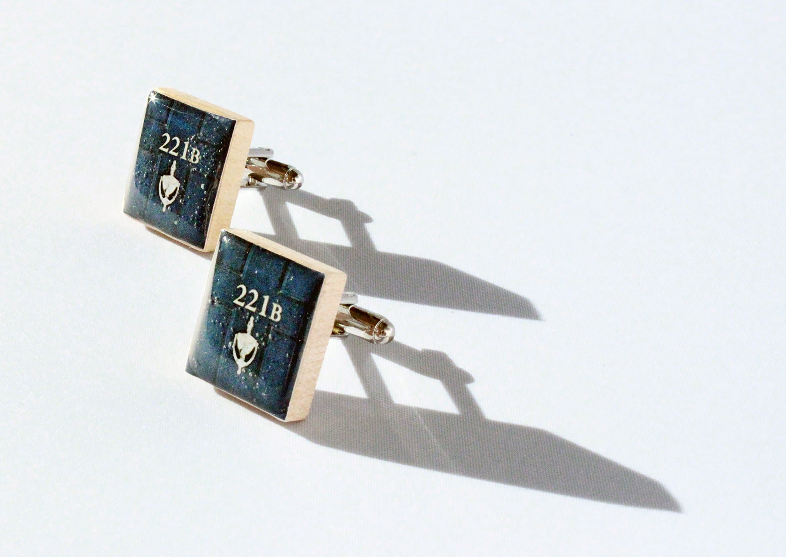 221B Baker Street Scrabble Tile Cuff Links - Sherlock Inspired