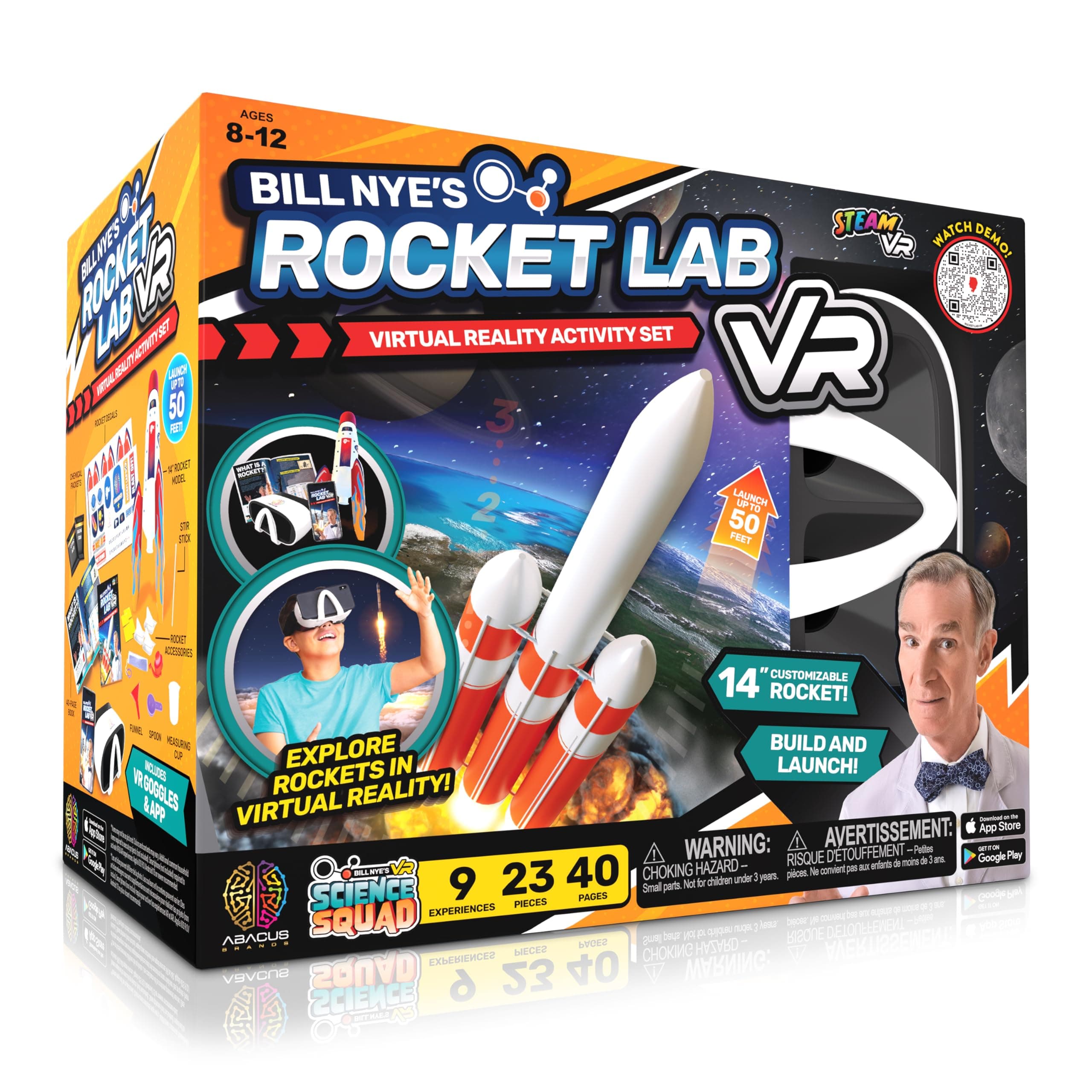 Bill Nye's Science Squad: Rocket Lab VR - Virtual Reality Kids Science Kit, Book and Interactive Learning Activity Set - for Ages 8 and Up