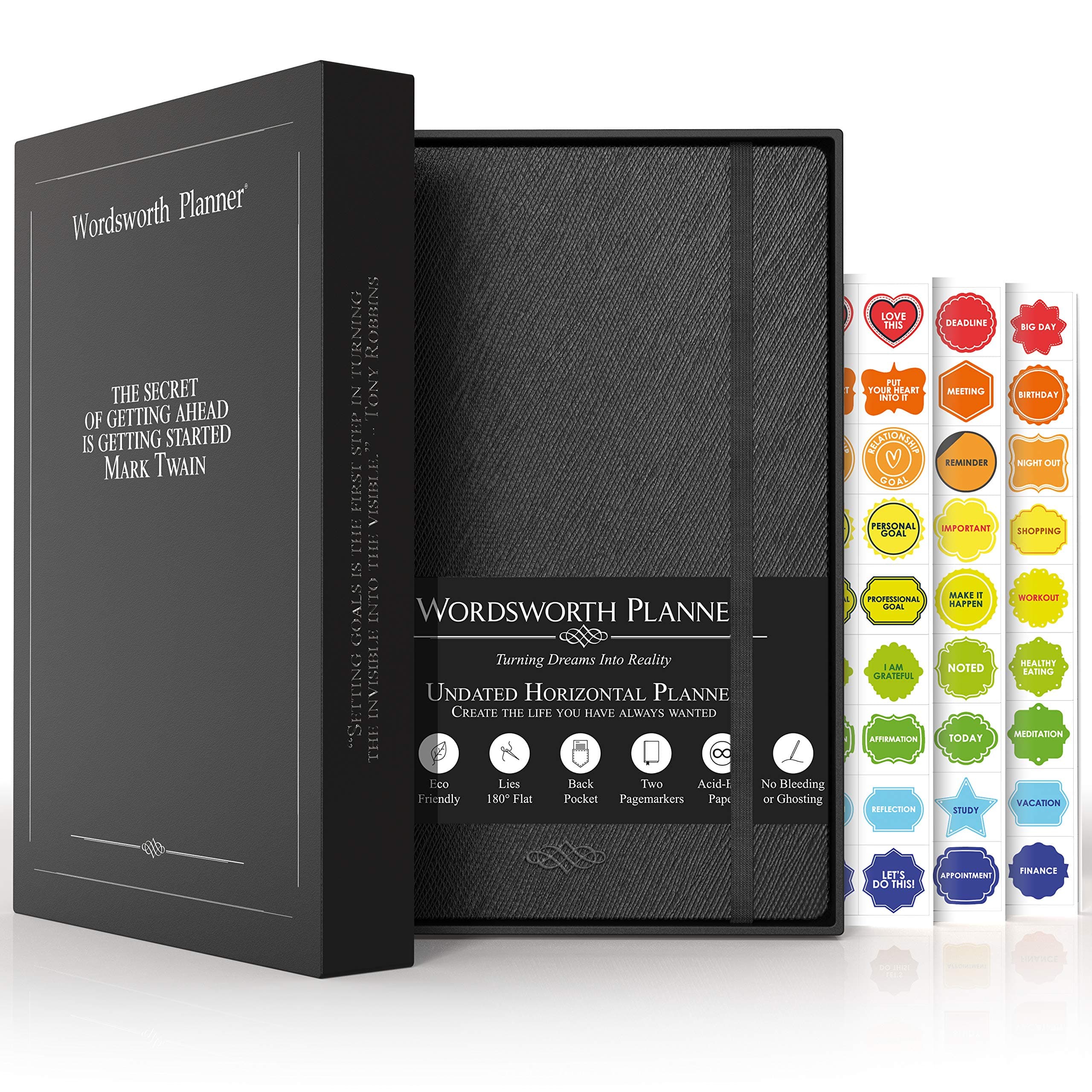 Wordsworth Undated Planner Weekly and Monthly - Dotted Blank Planner - Hardcover, Dateless Weekly Planner, 5.83 Γ 8.27In - Premium A5 Paper (120GSM) - Monthly, Weekly, Yearly Spread - Bullet Planner