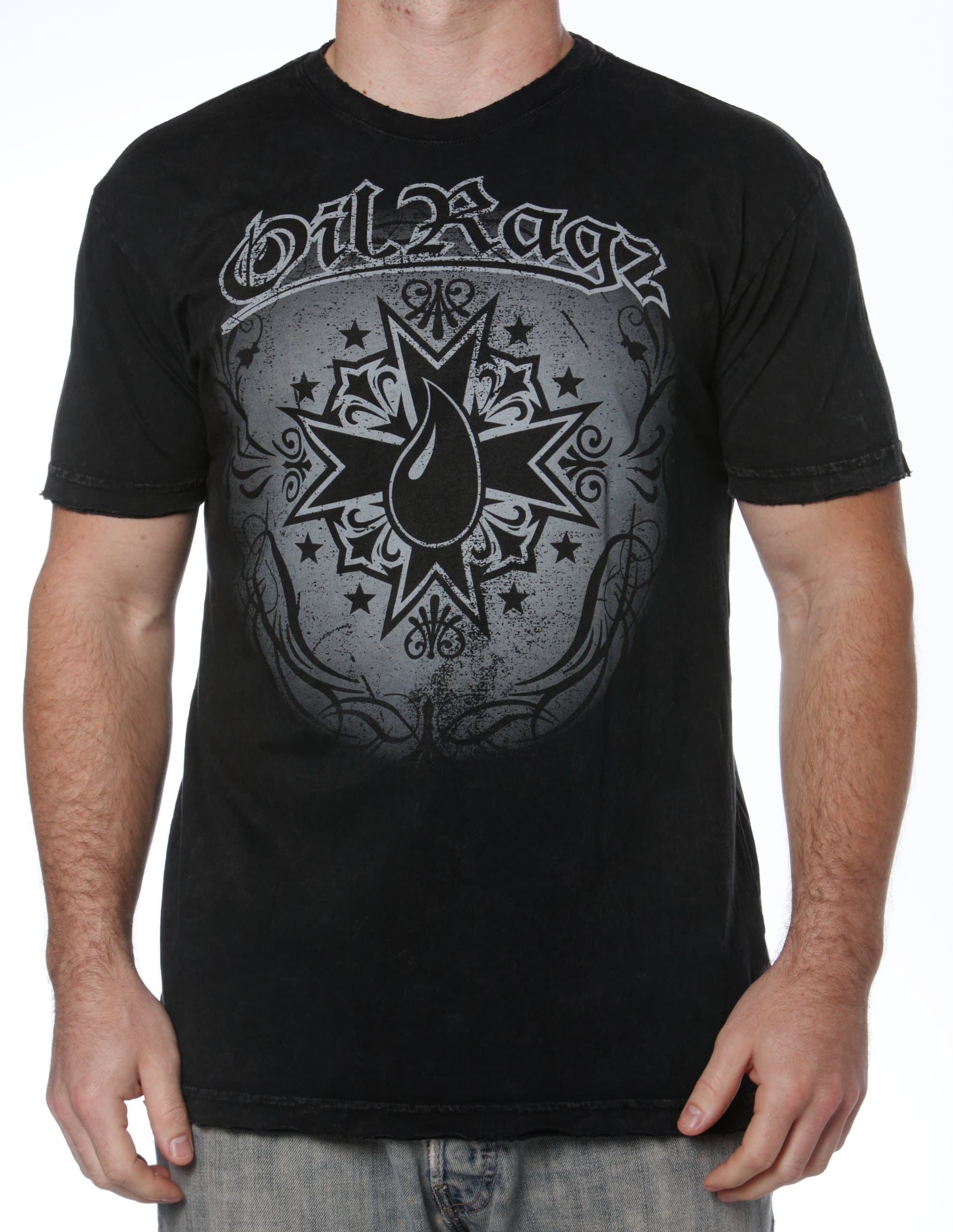 Oil Ragz M1-152-BLK-XXL Black Distressed XX-Large Men's Iron Cross Short Sleeve T-Shirt