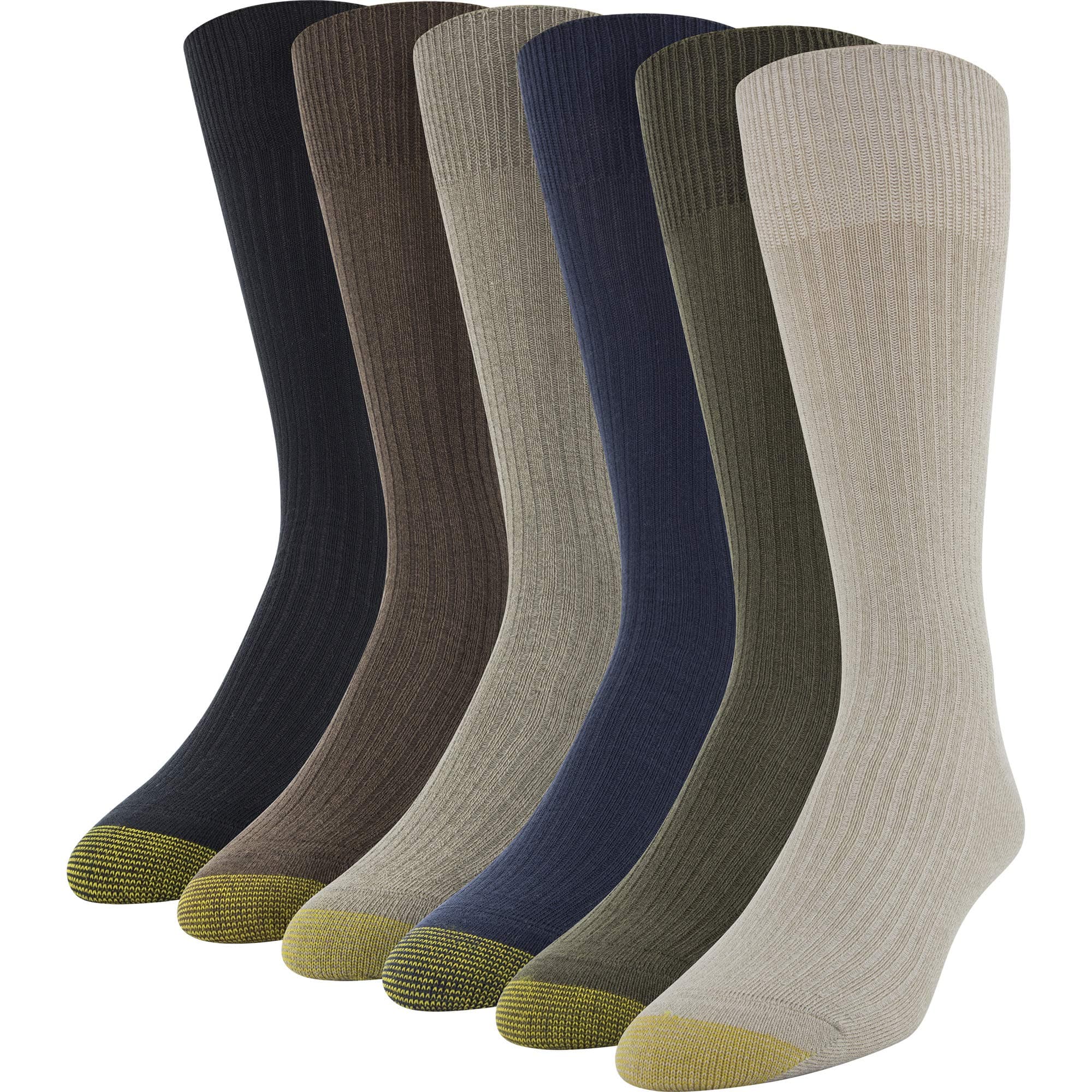 Gold Toe Men's Stanton Crew Socks, 6 Pairs Dress Sock (pack of 6)