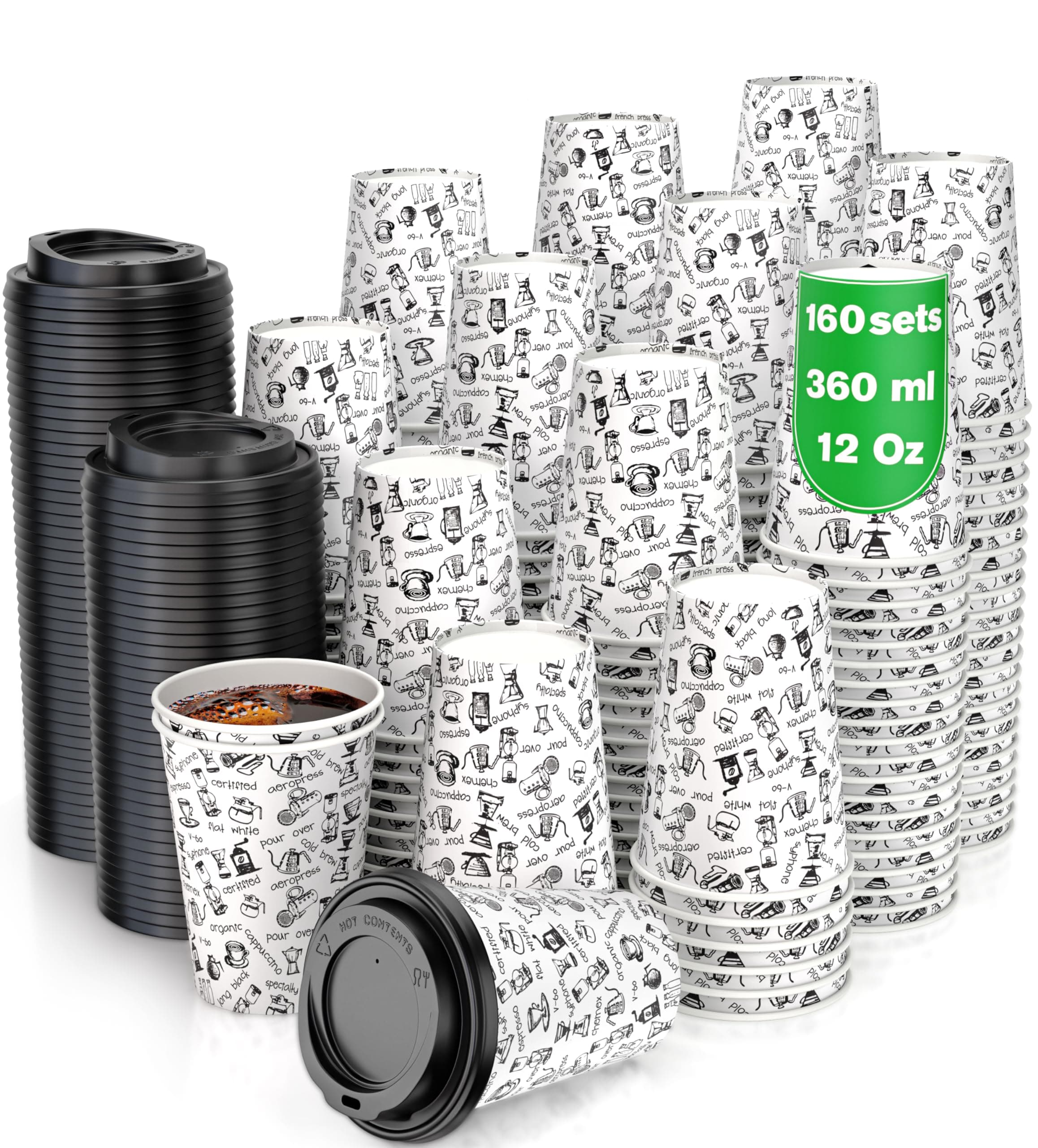 160 cups with lids