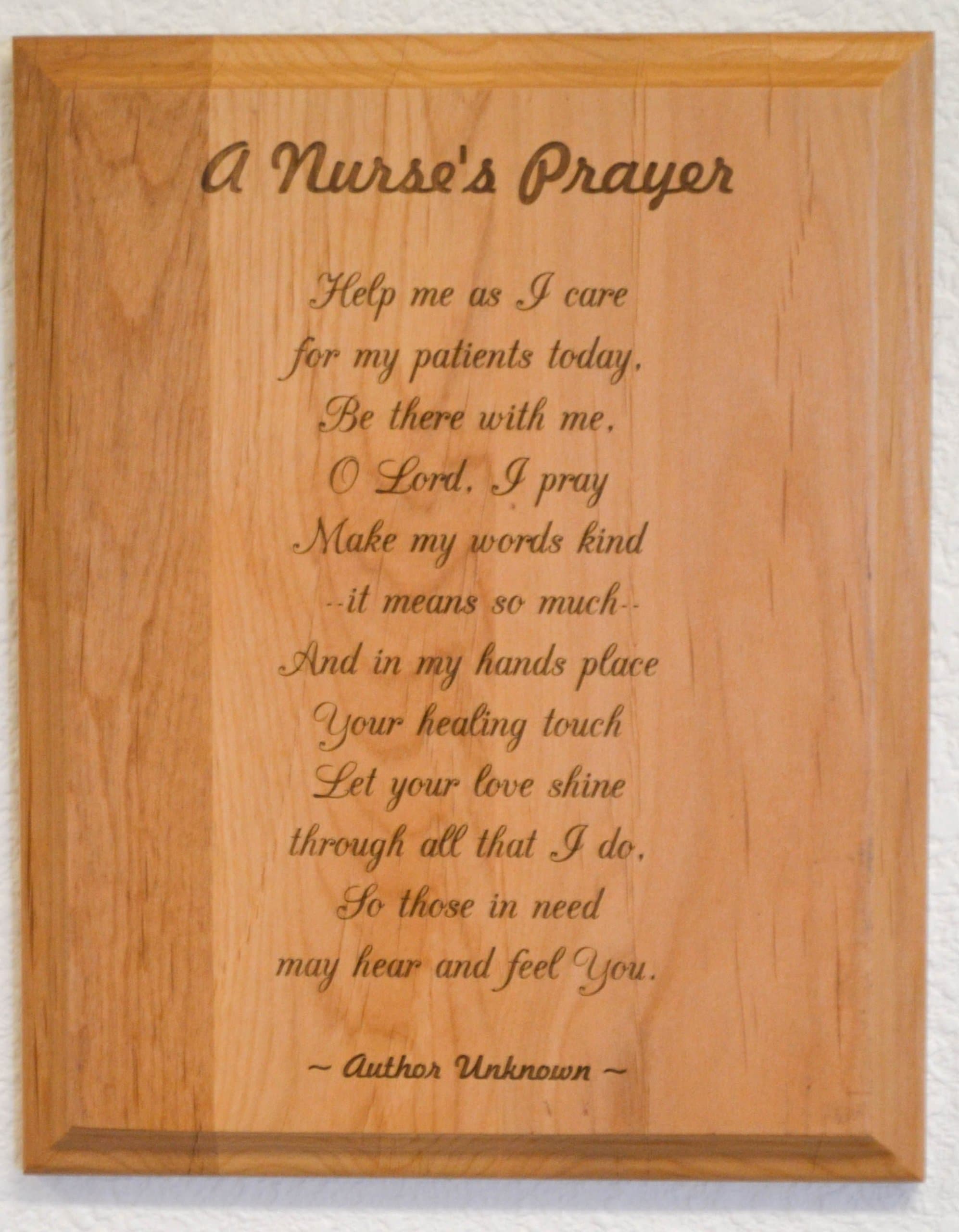 A Nurse's Prayer 8x10 Plaque