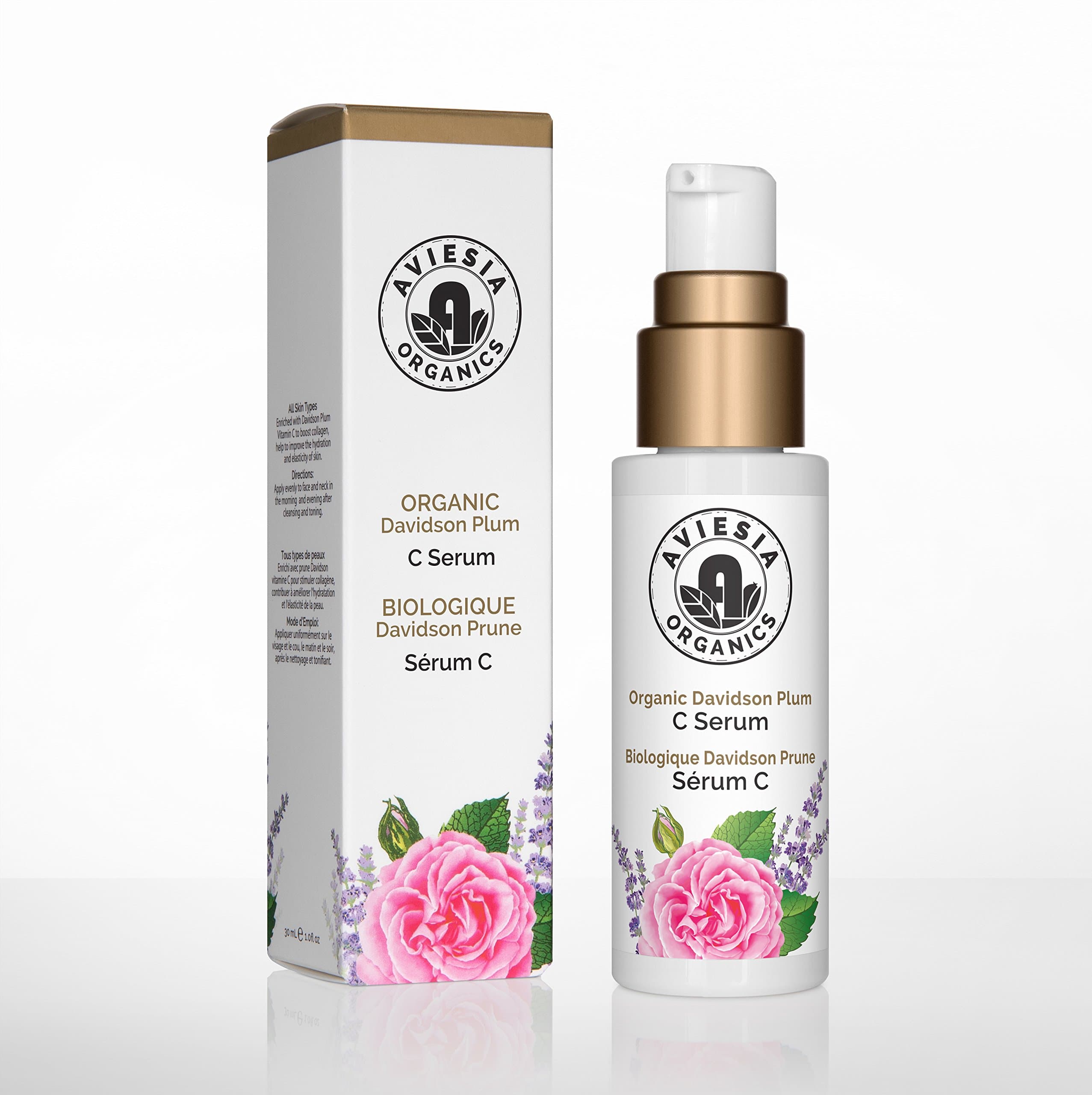 Aviesia Organics Vitamin C Serum for Face - 100% USDA Certified - Organic Facial Skin Care with Davidson Plum - Natural Skincare 30ml / 1oz (30ml / 1.0 fl oz)